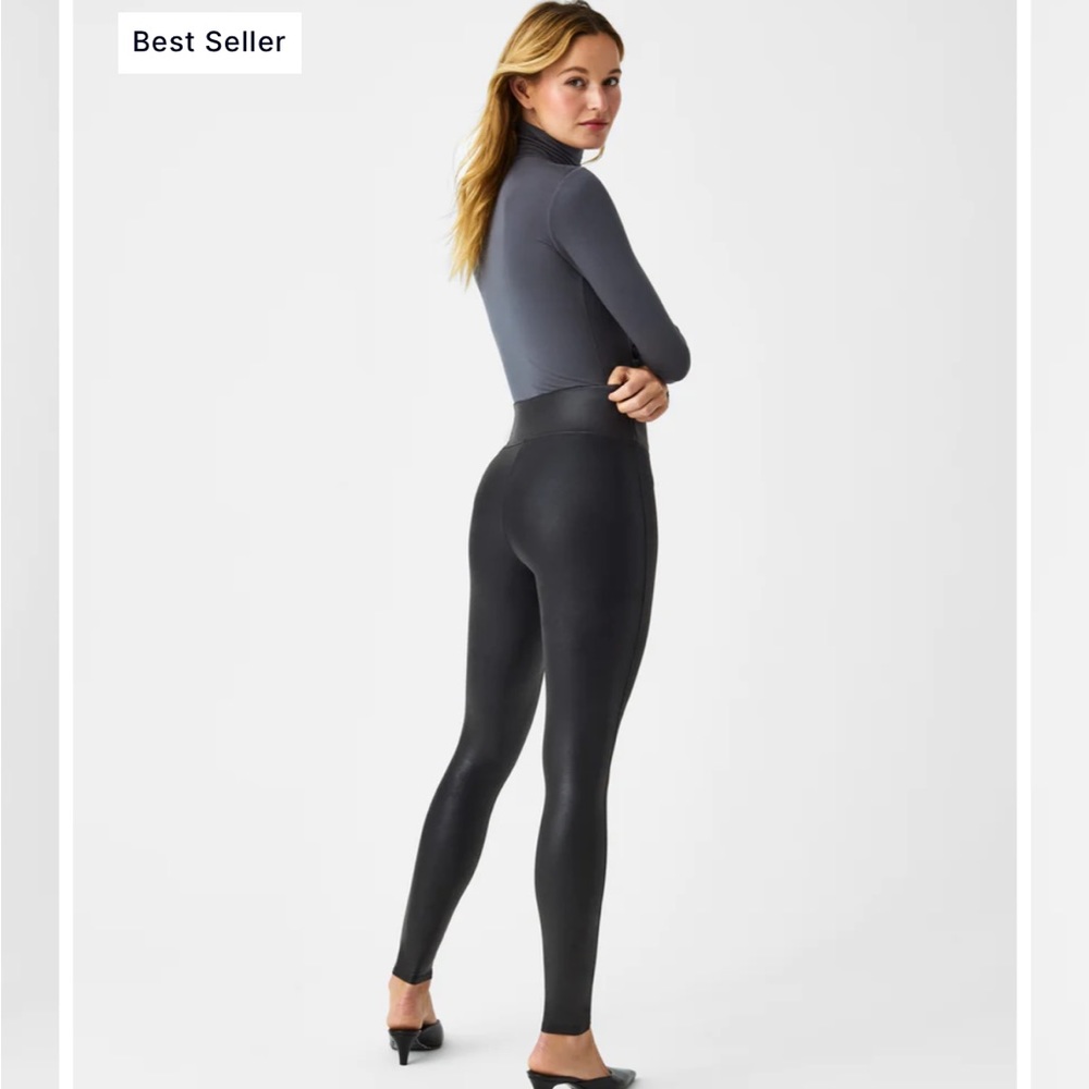 NWT Spanx Petite Faux Leather Leggings
